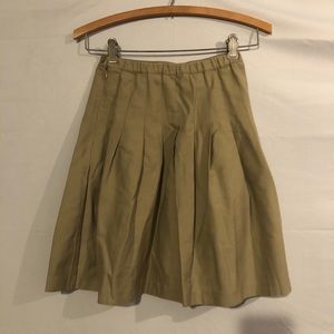 Khaki pleated skirt